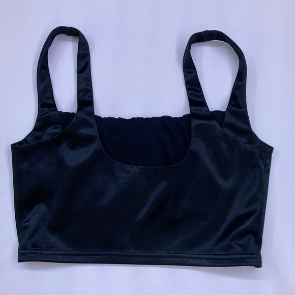 Adika Black Shiny Crop Top - Picture 4 of 7